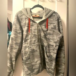 American Giant Limited Edition Gray Camo Red Tie Hoodie L